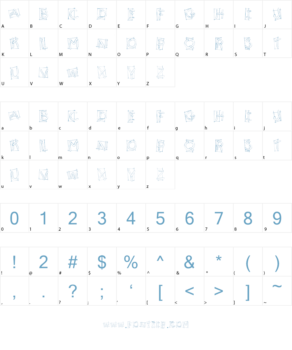 KR Boxy Font Character